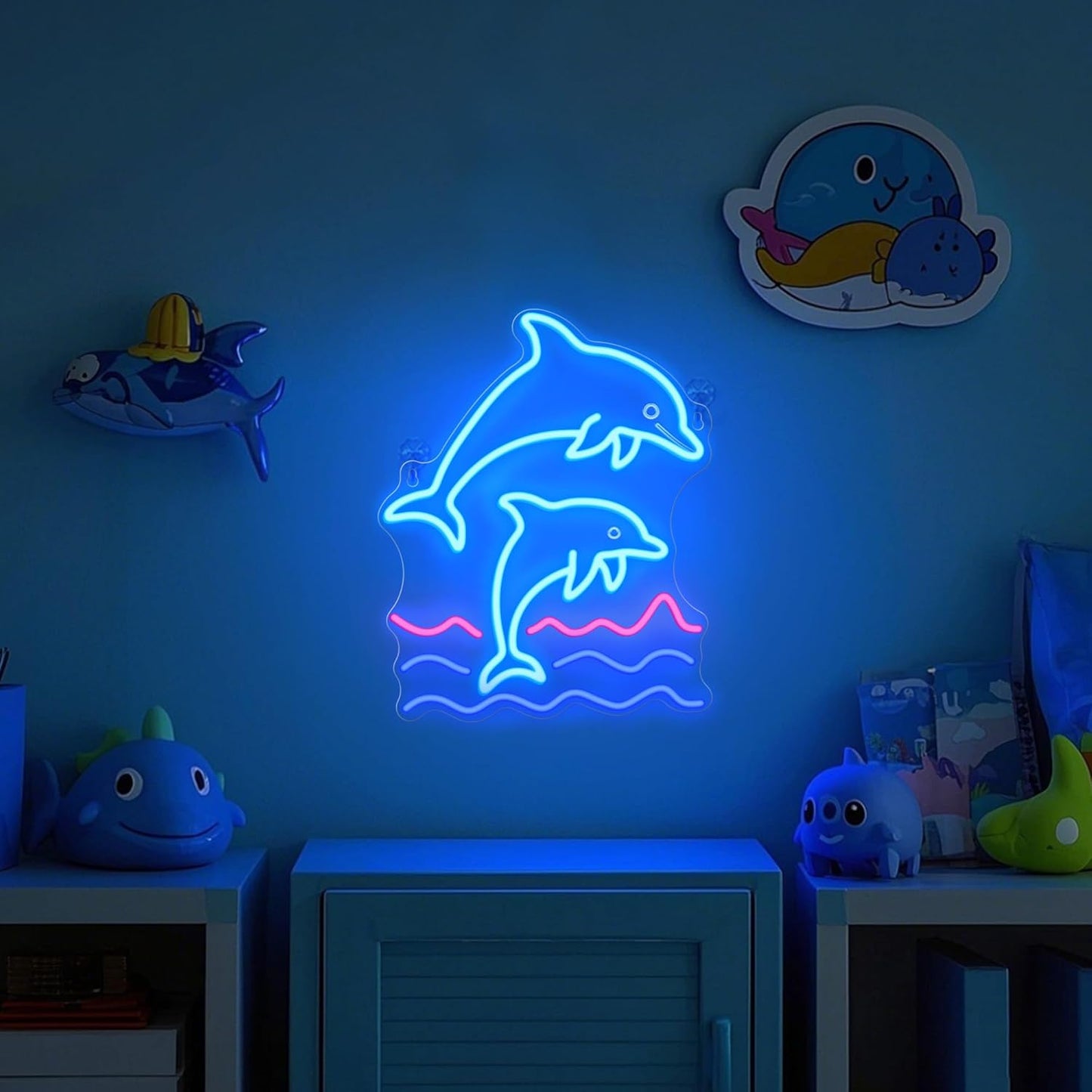 Dolphin Neon Sign, Dolphin Lamp Wall Decor, Dimmable Birthday Party Decorations for Home, Patio, Garden, Bars, Restaurants, Hotels, Stores, Clubs, Gift for Friends Family and Kids