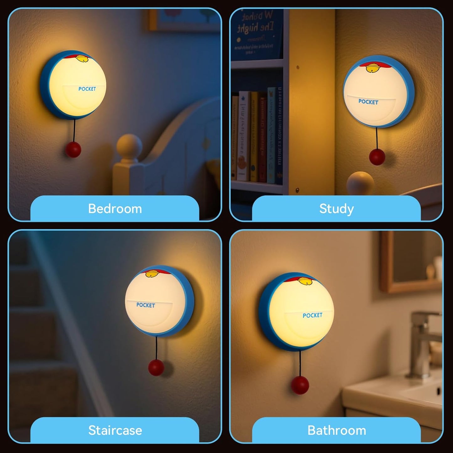 Night Light Cute for Kids, 3-Level Dimmable Night Lamp Wall Mounted, Silicone Squishy Light Up Gifts, Rechargeable Bedside Touch Lamp for Breastfeeding Toddler Baby Kids Decor