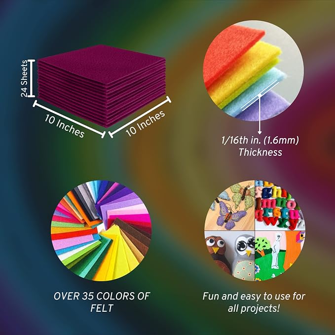 FabricLA Acrylic Felt Sheets for Crafts