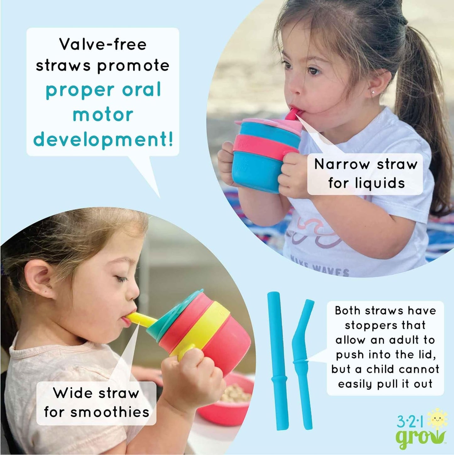 Easy Learn Drink and Snack Set – Baby + Toddler Silicone Learning Cup & Snack Set, Training Cup for Straw and Open Cup Independence – Dishwasher Safe (Plum)
