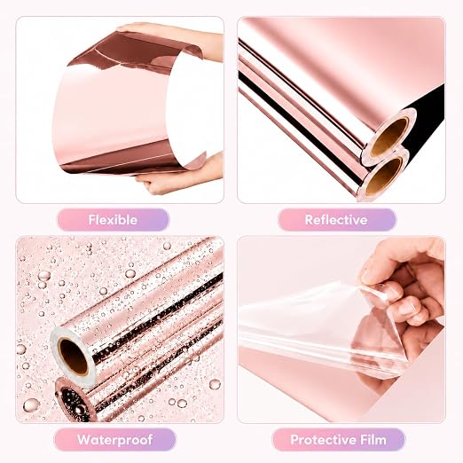 11 Sheets 12"x10" Multicolored Chrome Mirror Permanent Vinyl