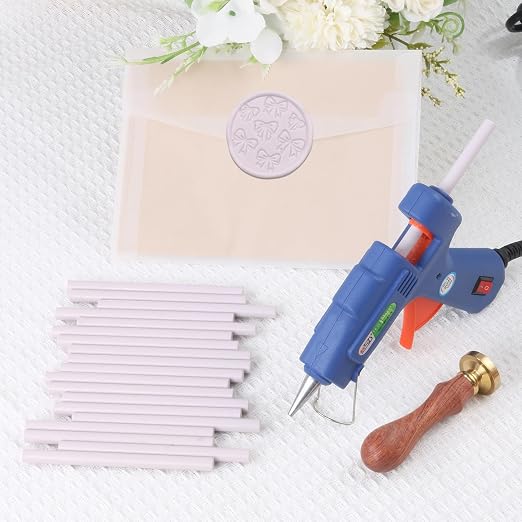 Light Purple Sealing Wax Sticks, WASOHLING 20Pcs Glue Gun Wax Seal Sticks