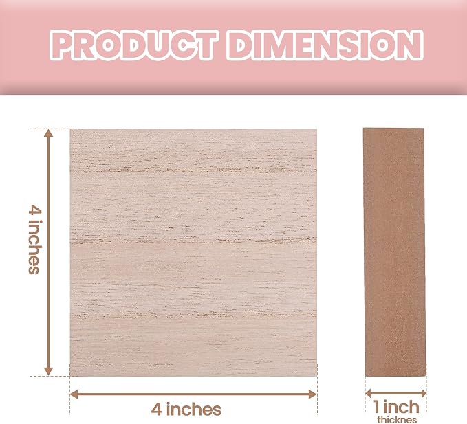 - 4” x 4” Wooden Blocks for Crafts