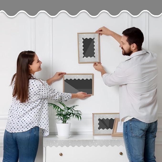 70Ft Shine Bulletin Board Borders，Scalloped Poster Boards Decorations Trim