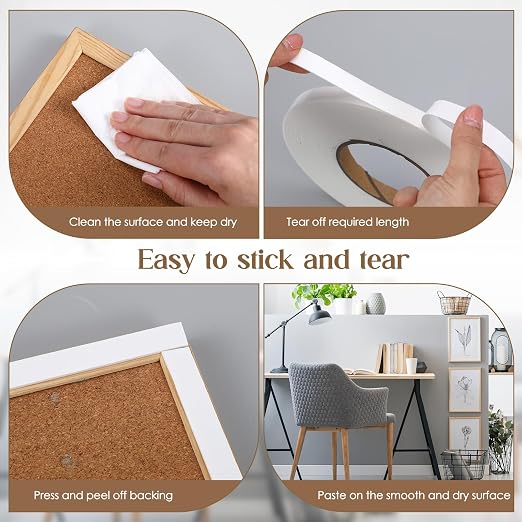 Tatuo 2 Rolls Double Sided Foam Tape PE Foam Tape Sponge Soft Mounting Adhesive