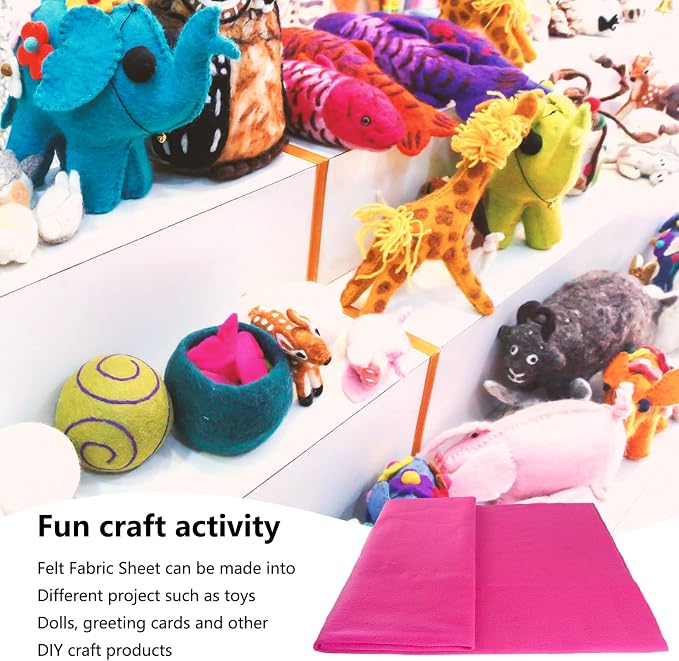 Jtnohx Color Felt, 1 Square Yard Felt Fabric, 1.4mm Thickness Flexible Craft