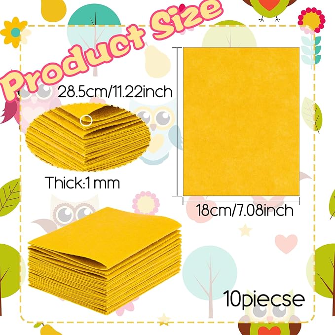 10Pcs Felt Sheets Fabric, 1mm | Polyester,