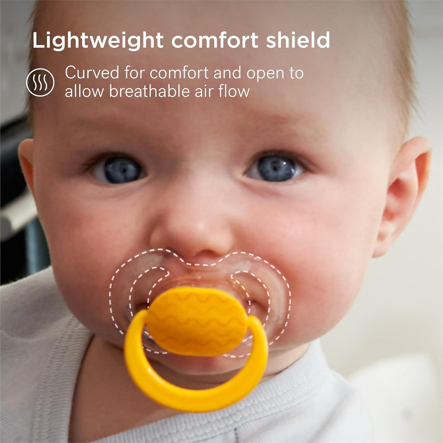 Smilo Baby Pacifier with Orthodontic Design for Healthy Dental Development - Stage 3 for Babies 9+ Months - Pack of 3X 100% Silicone Pacifiers BPA Free - Glow-in-The-Dark