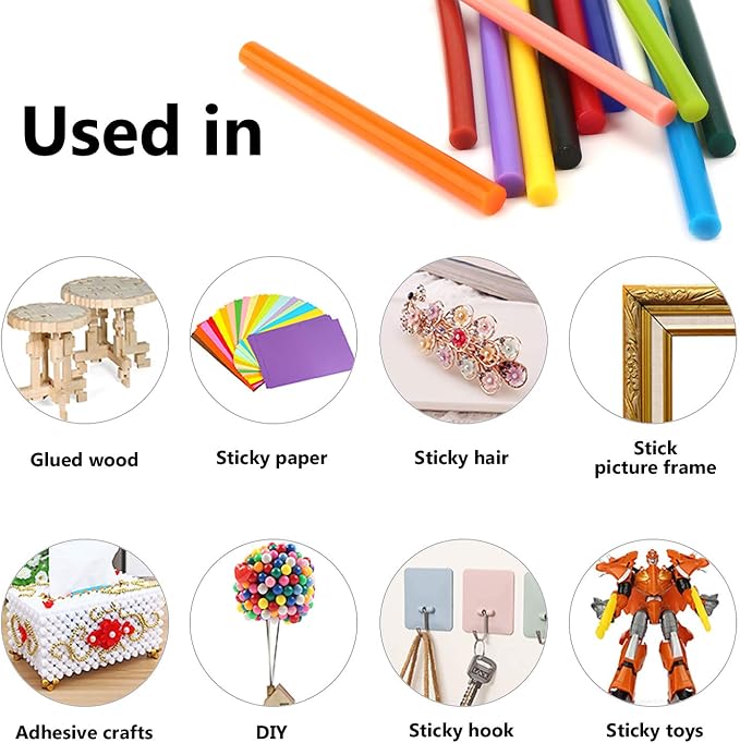Gartful 120PCS Colored Mini Hot Glue Sticks