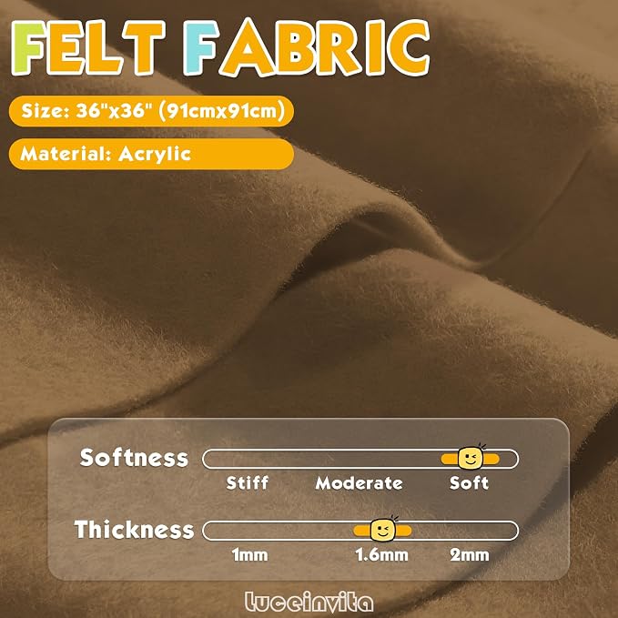 Friar Brown 36" X 36" Felt Fabric Sheet