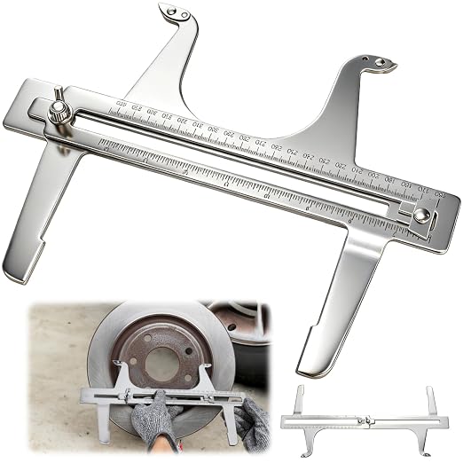Tlence Steel Brake Resetting Gauge, Drum Brake Measuring Tool, Heavy Duty Dual