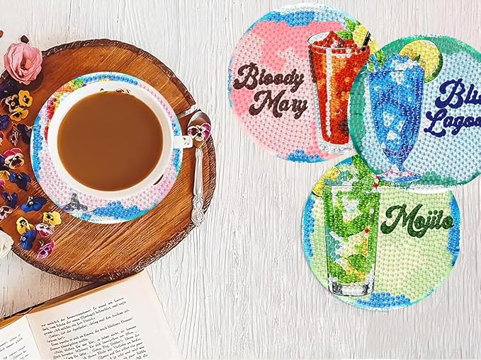 Benjenes 8PCS Diamond Art Coasters Kit