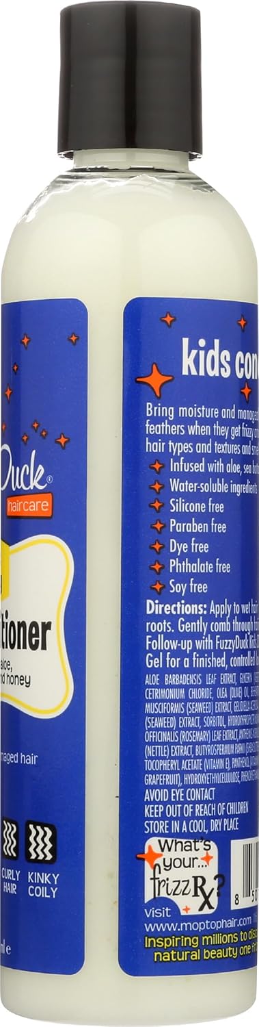 FuzzyDuck Kids Conditioner – Hair Products for Kids Made with Aloe, Sea Botanicals & Honey to Boost Moisture, Frizz Control & Manageability for Silky Hair, Safe for All Hair Types (Citrus Medley, 8oz)