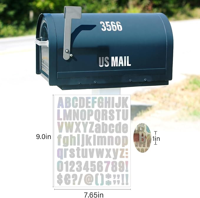 Letter Stickers, Mailbox Numbers, 1 Inch Waterproof Vinyl Alphabet | 1 Inch