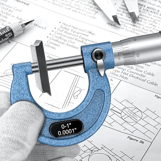 HDLNKAK Outside Micrometer, 0-1" Machinist Micrometer, 0.0001" Graduation