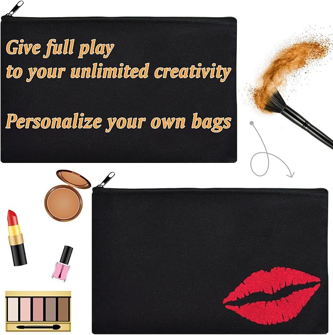 ZeeDix Canvas Zipper Pouch Bulk – 8.3 x 5 Inches Cotton Canvas Pouches