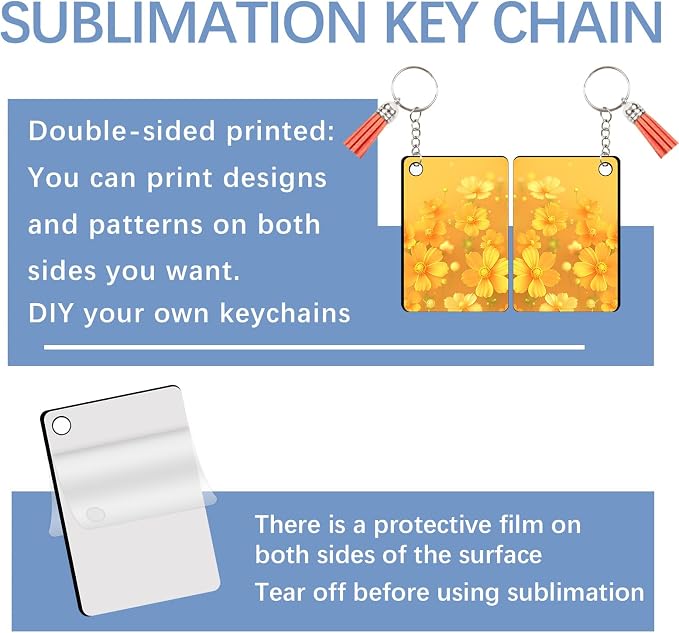 240Pcs Sublimation Keychain Blanks Double Sides 80 MDF Sublimation Keychains
