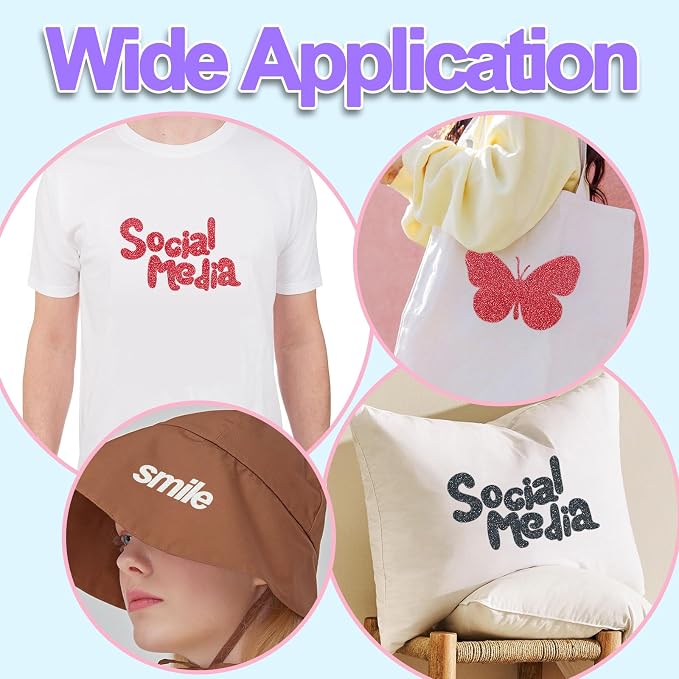 DUEUIOE White Glitter Heat Transfer Vinyl Roll