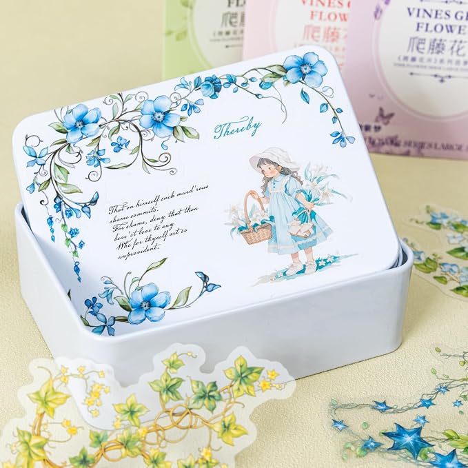 120 Pcs Floral Vine PET Stickers