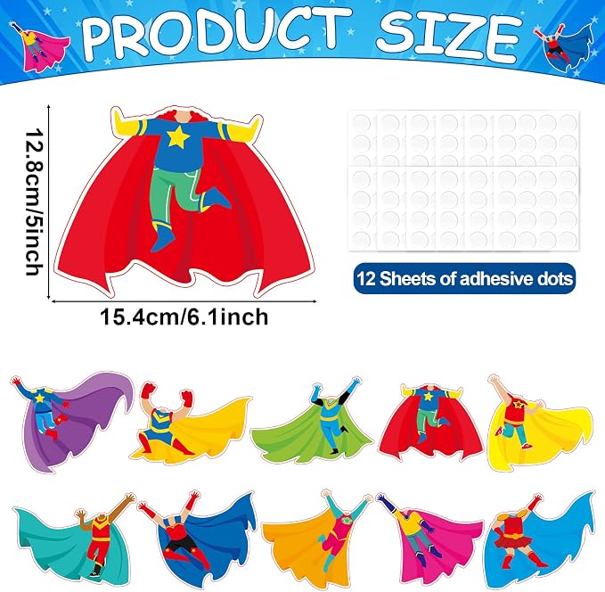 gisgfim 80Pcs Super Theme Hero Cutouts Back to School Decorations Bulletin