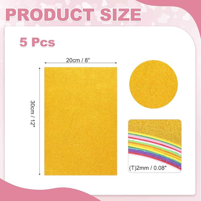 MECCANIXITY 5 Sheets Gold Shiny Foam Sheets