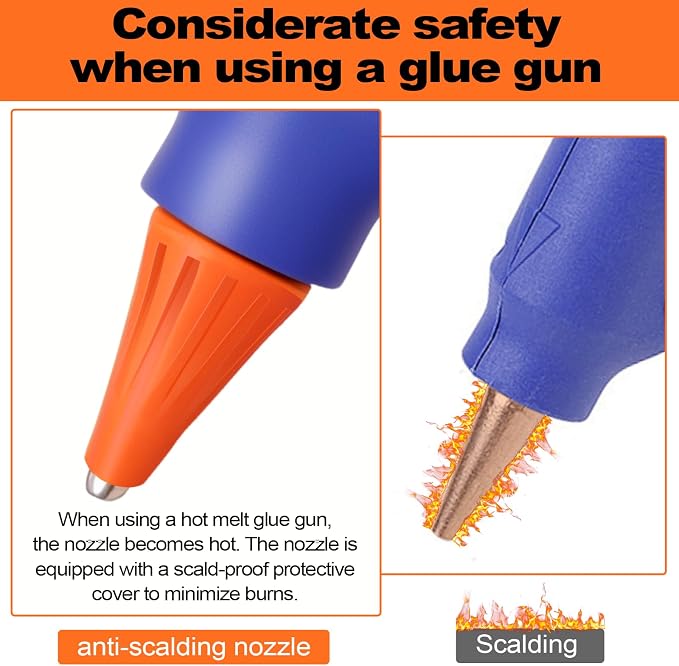 10 Pack Mini Hot Glue Gun with 50 Glue Sticks, 5 Colors Mini Hot Glue Gun Set