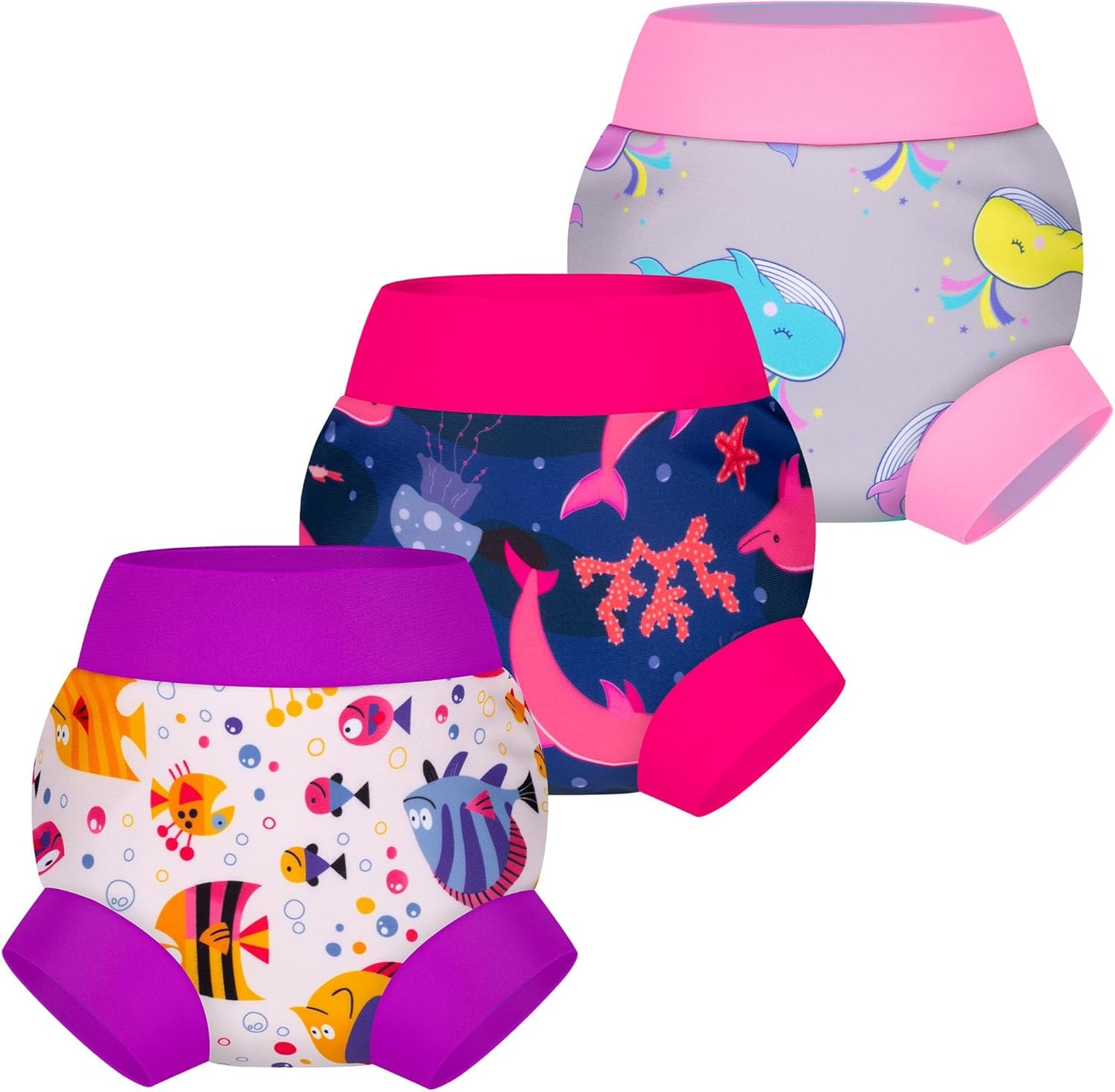BIG ELEPHANT Baby Swim Diapers 3/6 Pack – Reusable Waterproof Diapers, Soft Breathable Swimwear for Boys and Girls