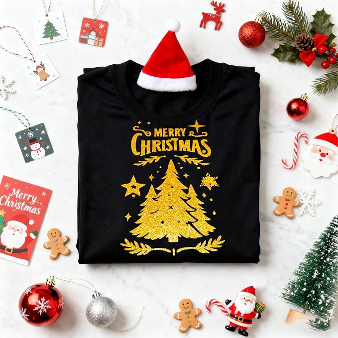 Glitter Heat Transfer Vinyl 12" x 5ft Gold Glitter Iron on Vinyl