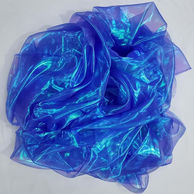 Royal Blue Iridescent Organza Fabric