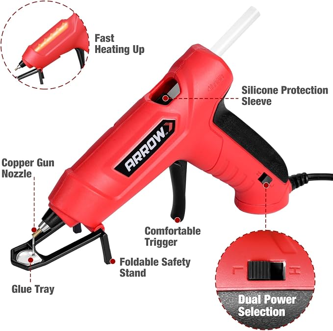 Arrow Mini Hot Glue Gun, Dual Temp Glue Gun Kit