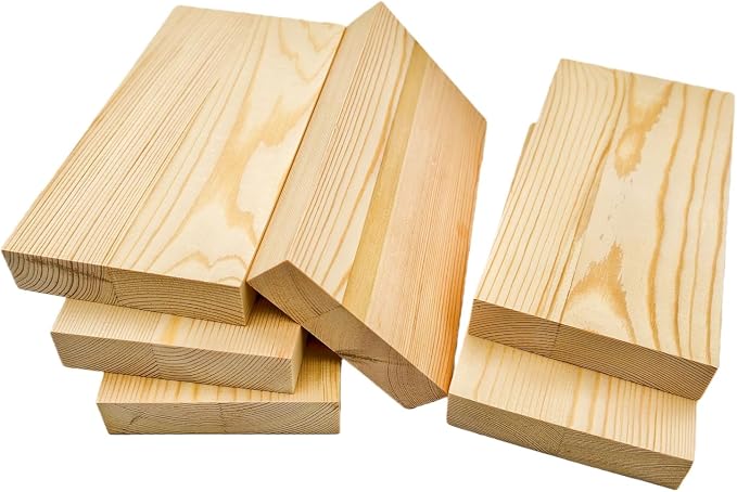 6PCS Rectangle Wood Boards Unfinished Wood Blocks