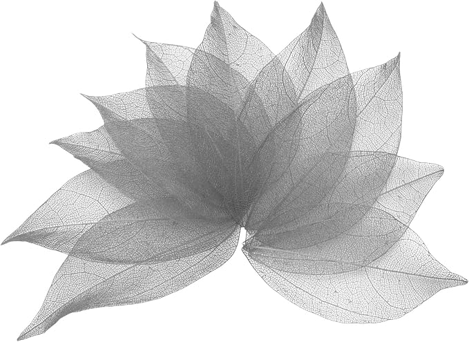 uxcell 100 Pcs Grey Skeleton Leaves
