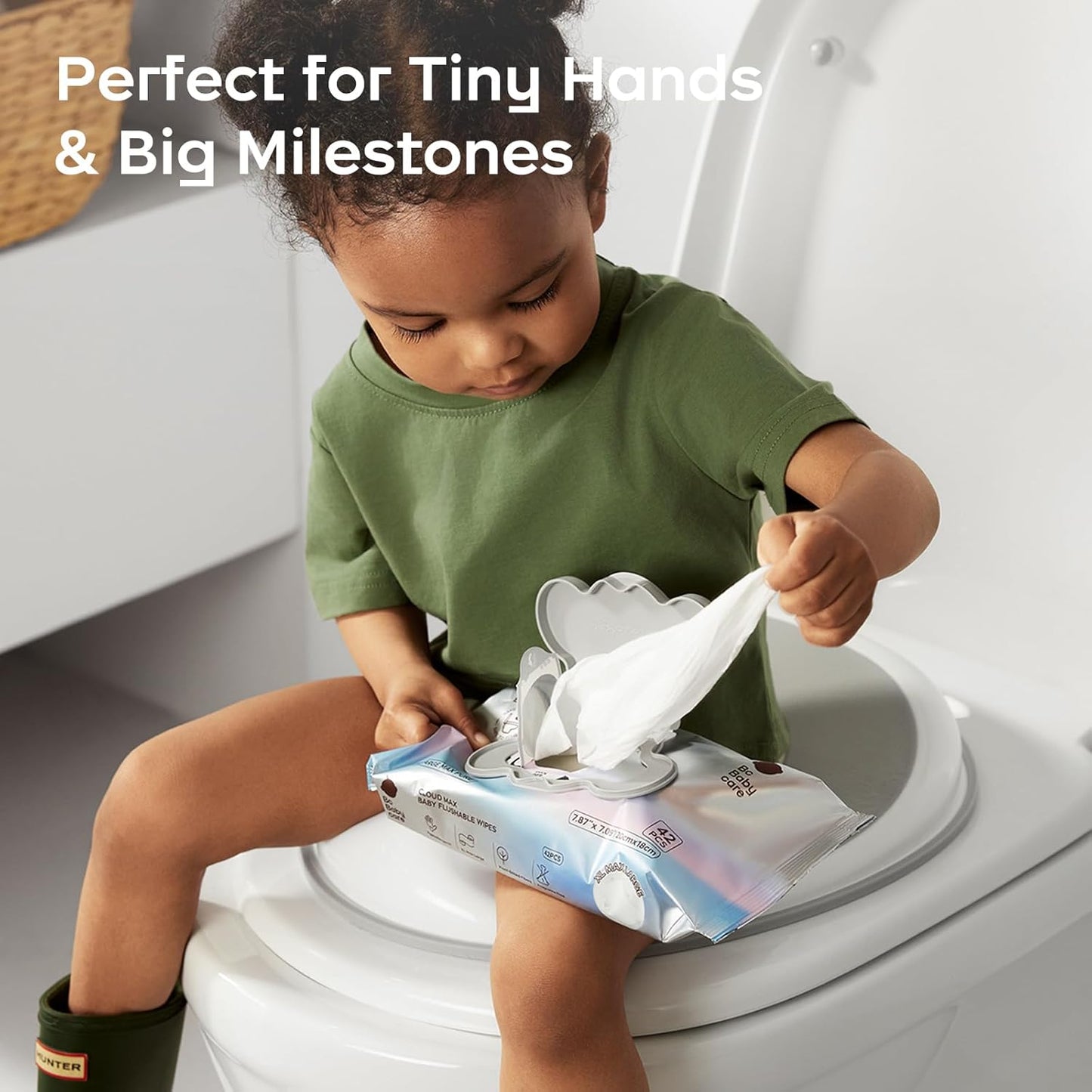 Bc Babycare Flushable Wipes, Hypoallergenic for Sensitive Skin, 99% Water, Plant-Based Fibers, Sewer + Septic Safe, Fragrance Free Toddler Potty Training, 336 Wipes, 8 Pack