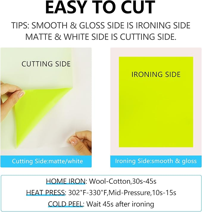 guangyintong HTV Heat Transfer Vinyl Bundle, 52 Pack 12" x 10" Iron on Vinyl