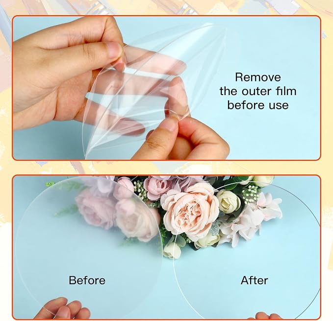 30 Pcs 6 Inch Acrylic Blanks Clear Round Acrylic Circles | Clear Plastic