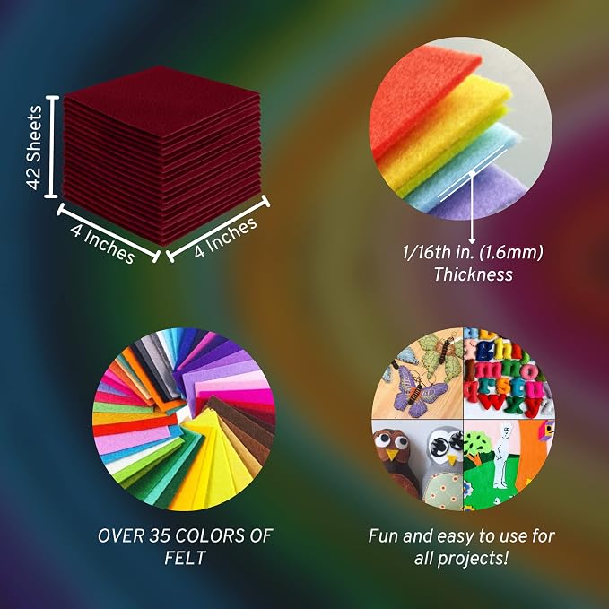 FabricLA Acrylic Felt Sheets for Crafts