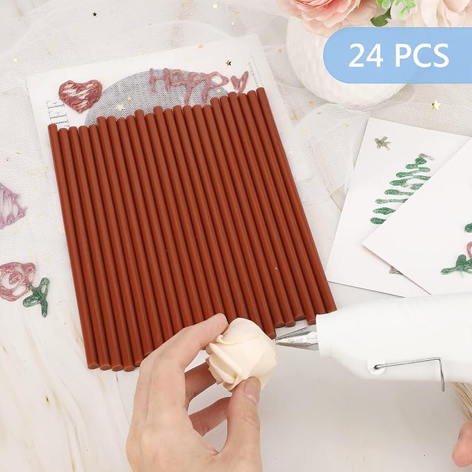 Manarty Brown Hot Glue Sticks, All Temperature Adhesive EVA Glue Sticks