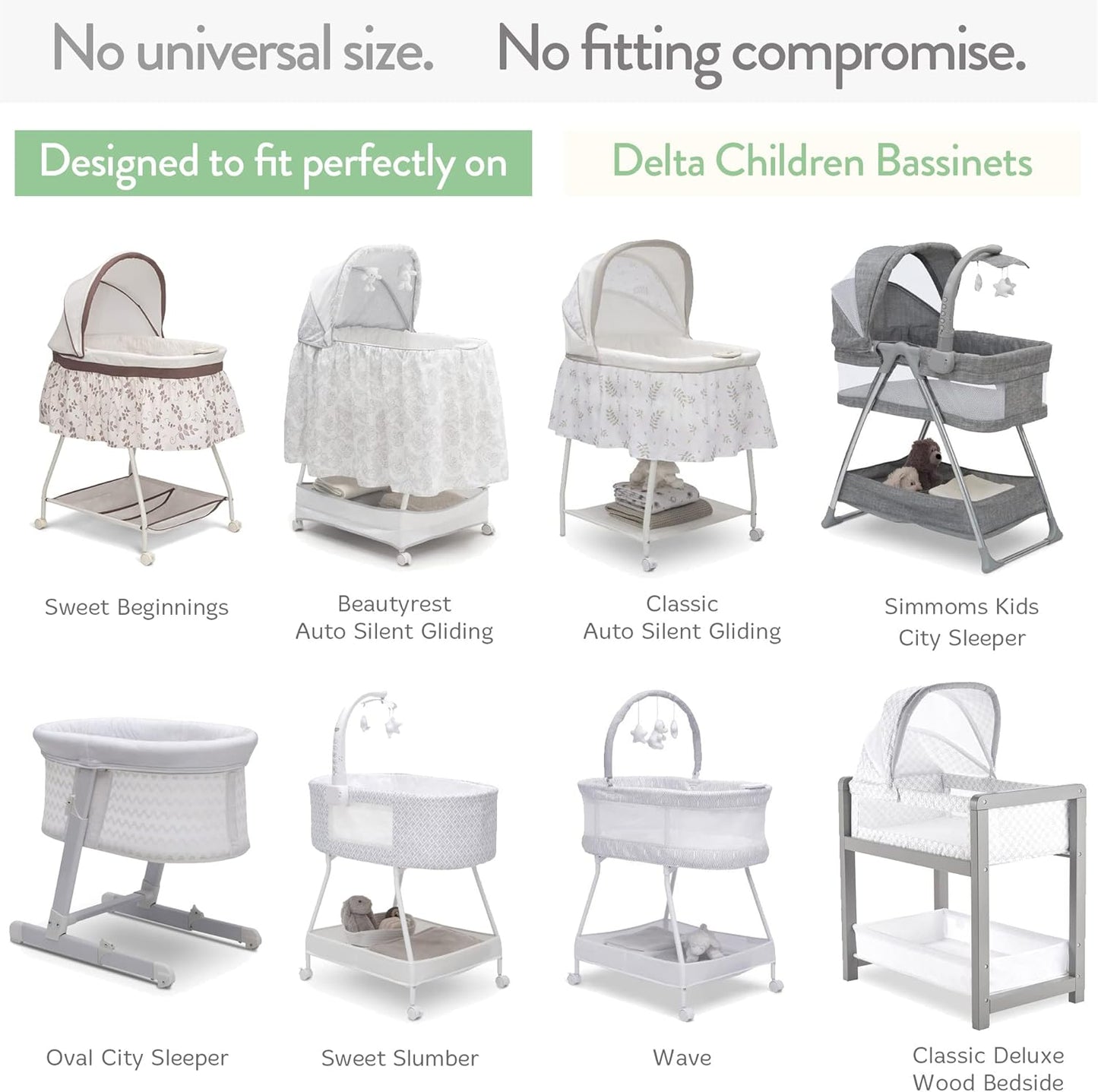 Bassinet Fitted Sheets for Delta Children and Simmons Kids Bassinet - Fits 16 x 32 Inch Oval Bassinet Mattress Pad – Snuggly Soft 100% Jersey Cotton – Farm Animals – 2 Pack