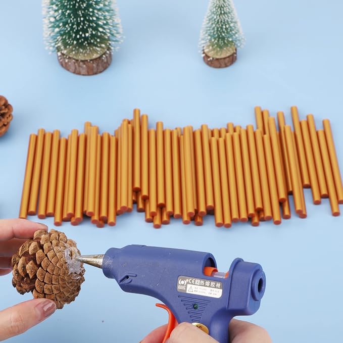 Metallic Gold Hot Glue Sticks, Mini Adhesive EVA Sticks