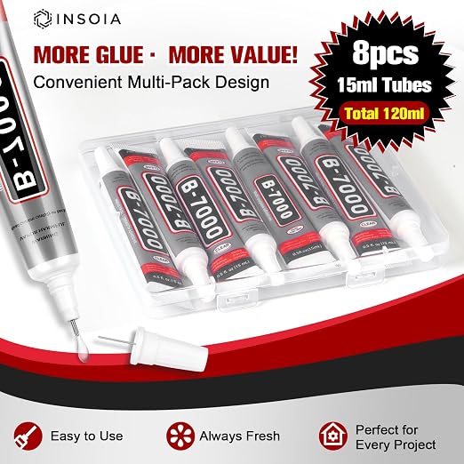 8 PCS 15ml B7000 Rhinestone Glue Clear – Super Glues