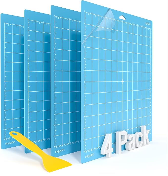 Cutting Mat for Cricut, 12x12 inch 4 Pack Variety Cutting Mats LightGrip