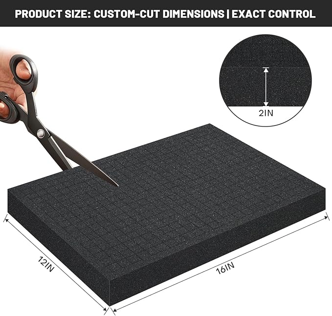 4 PCS 16x12x2 Inch Pick and Pluck Foam Inserts
