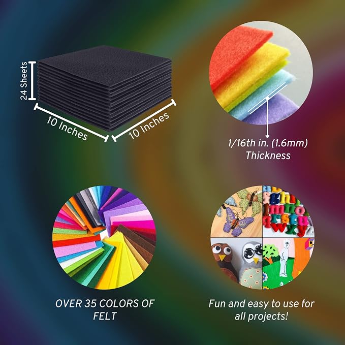 FabricLA Acrylic Felt Sheets for Crafts