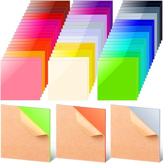 Suzile 60 Pcs Colored Acrylic Sheets 1/8 Inch Thick