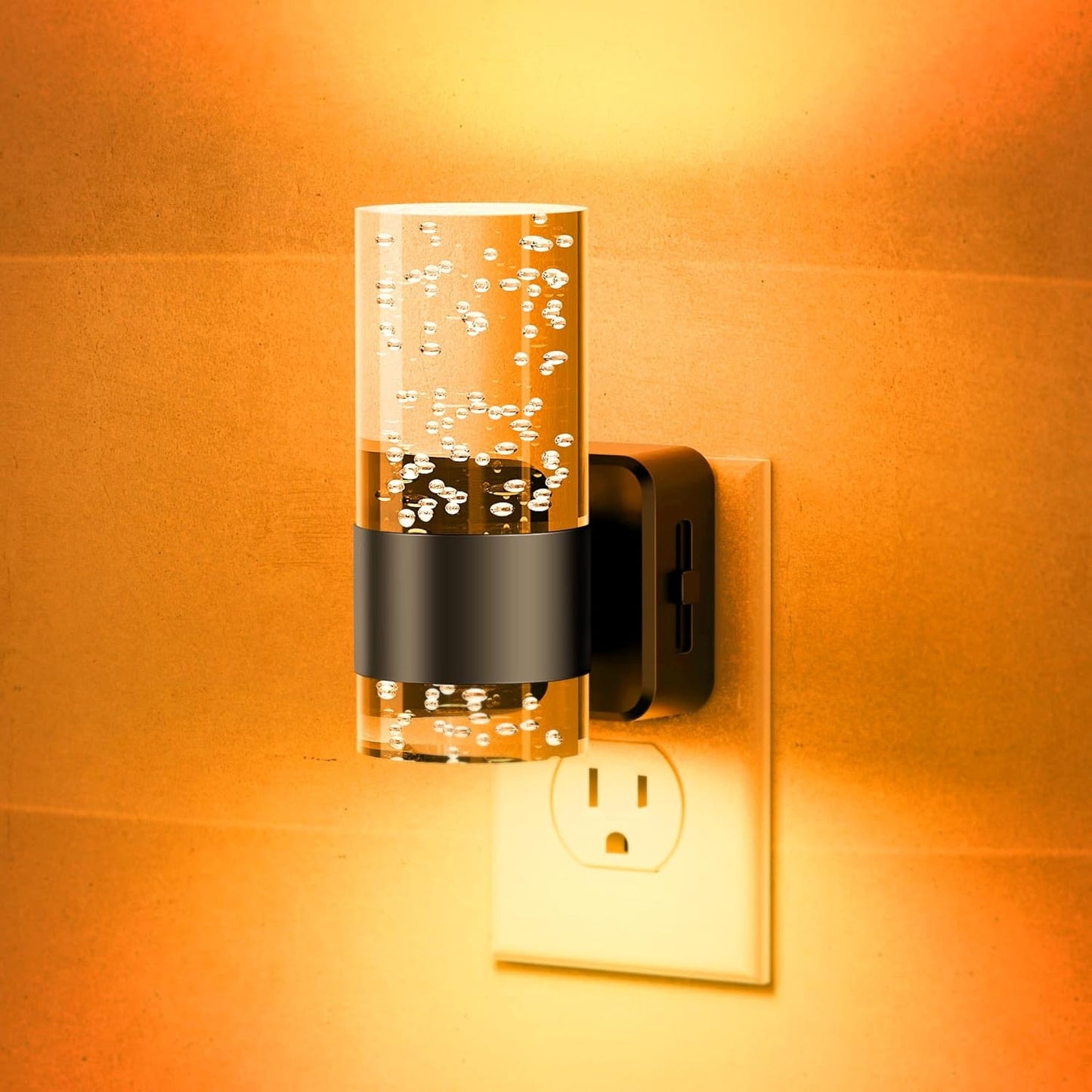 JandCase Night Light, Automatic Night Lights Plug into Wall, Dimmable LED Night Light with Adjustable Brightness, Night Lights Plug in with Auto Light Sensor, Amber for Bathroom Hallway Decor