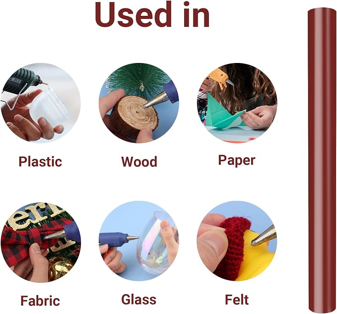 ENPOINT Wine Red Hot Glue Sticks, Sealing Wax Adhesive Sticks