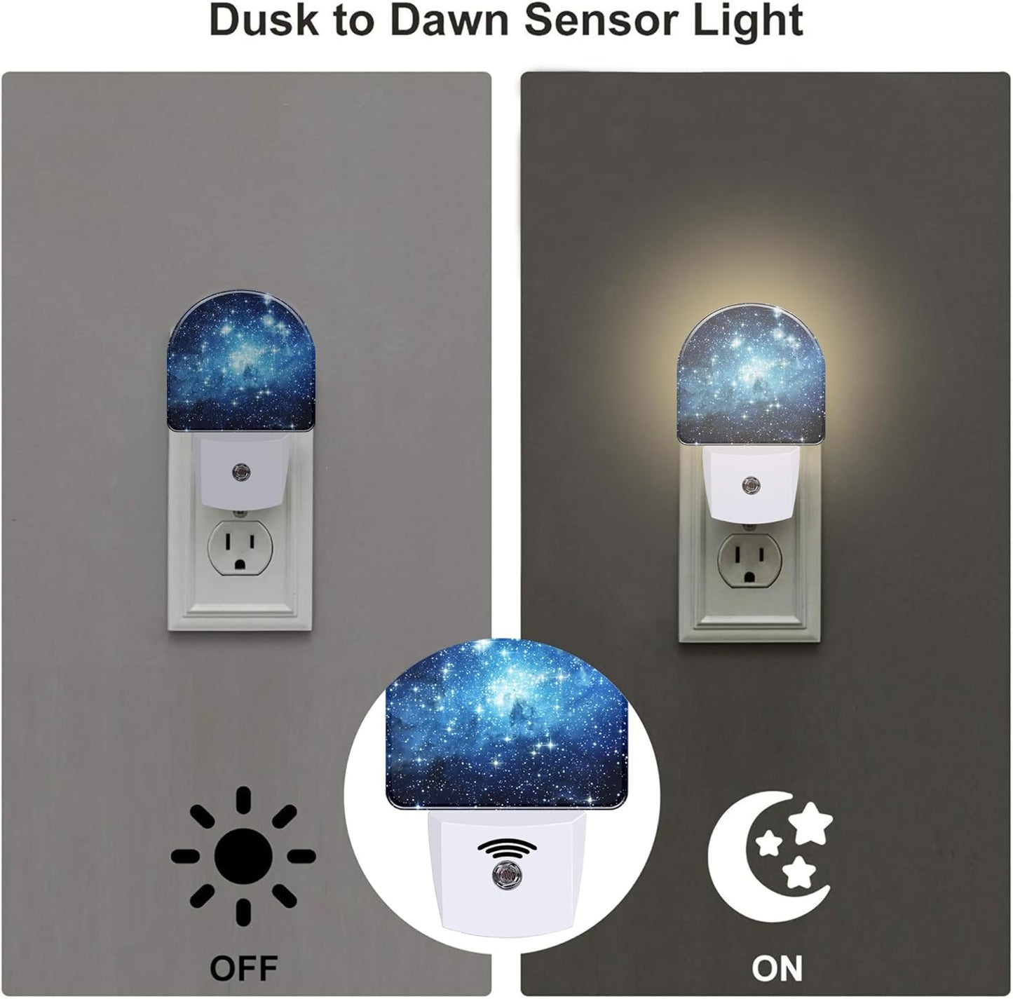 Galaxy Space with Stars Night Light, Deep Universe Nebula Dusk to Dawn Night Light Plug in,0.5w Energy Saving Sleep Friendly NightLight for Kids Boys Girls Home Decor