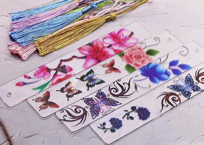 Blank Clear Acrylic Bookmarks Penta Angel 20Pcs Plastic Craft Transparent