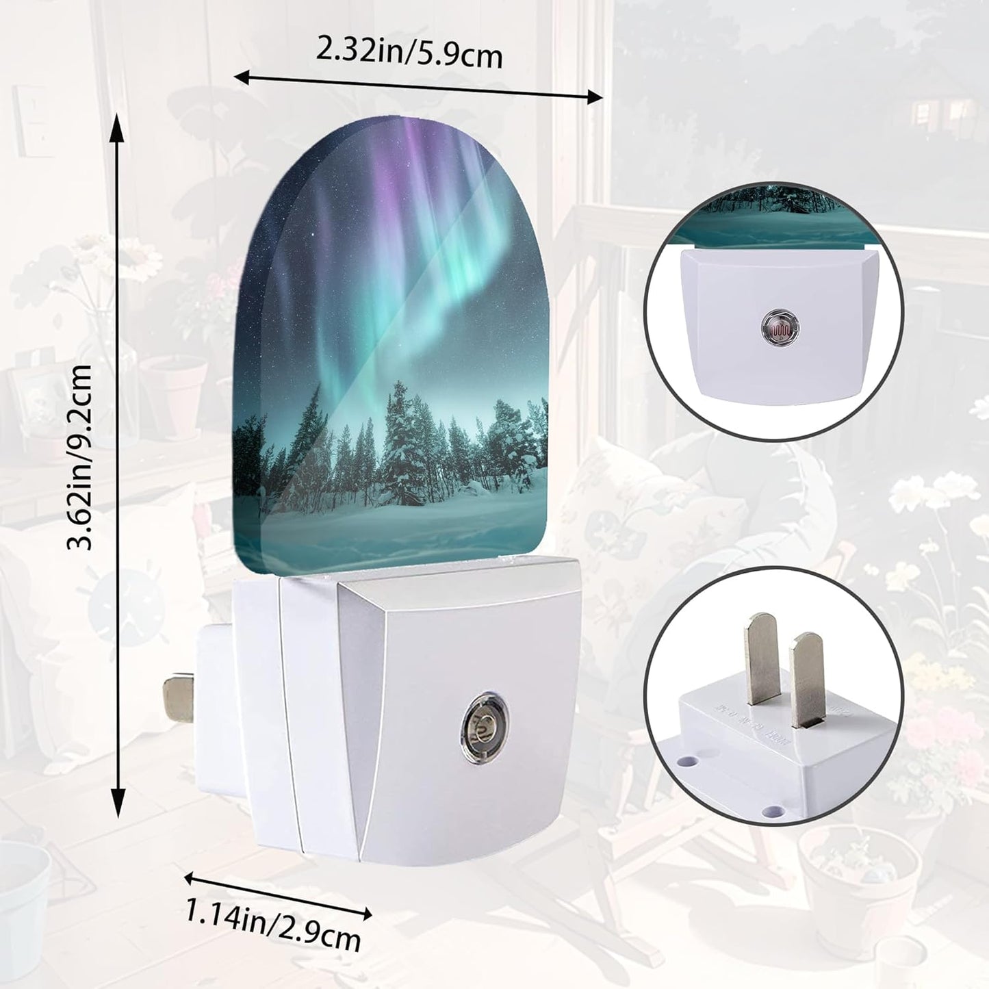 Aurora Forest Night Light - LED Wall Sconce for Bedroom, Bathroom, Hallway, Plug in Decorative Lighting, Gift Ready LED Wall Lamp for Women
