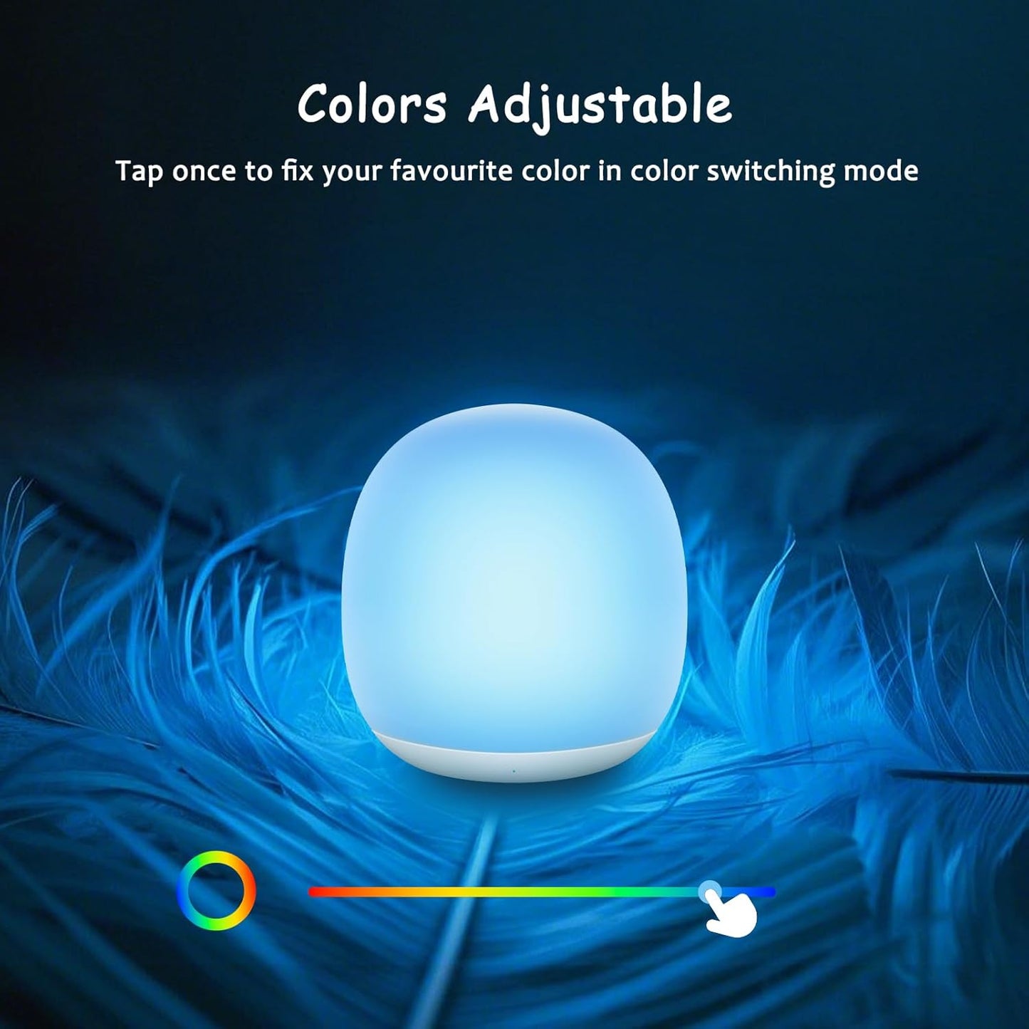 Night Light for Kids, Egg Night Light for Nursery,RGB Color Changing&Dimmable Touch Control Baby Light with Timer, Silicone Portable Toddler Nightlight Lamp for Bedside, Kids Room